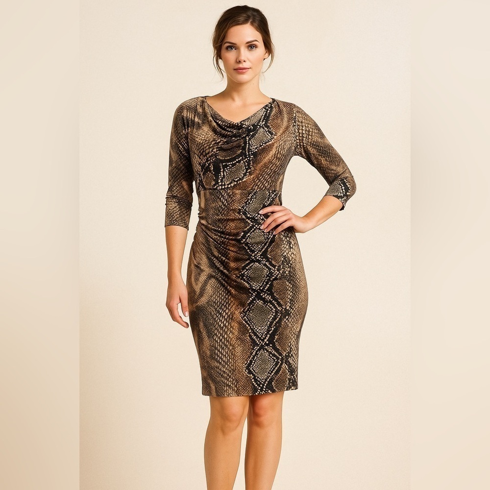 Suzi Chin Maggy Y2K snake skin mini dress size 2 coquette Whimsygoth draped